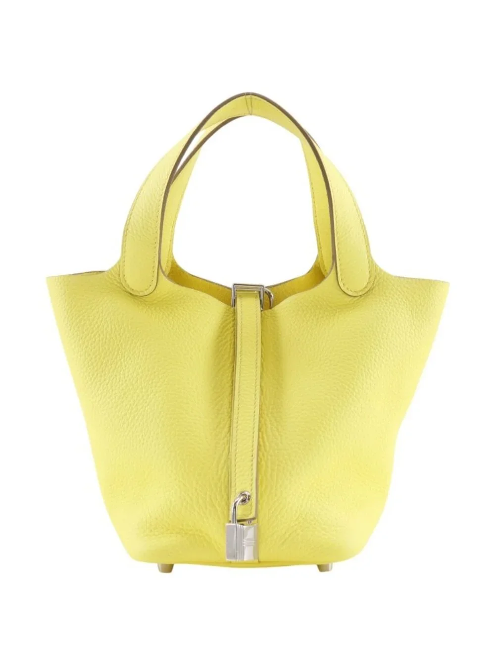 Hermes Picotin Lock 18 PM Taurillon Clemence Yellow B Handbag